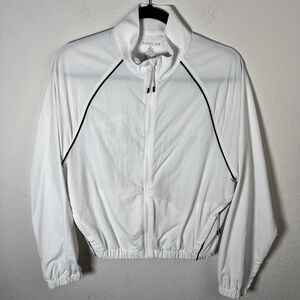 BANDIER Run the City White Full Zip Jacket Women’s Size Small Petite Activewear